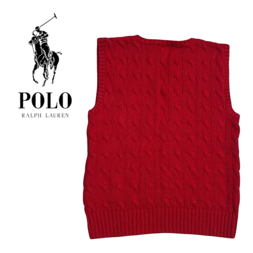 Polo‎ Ralph Lauren 100 Cotton Red Sweater Vest - Size 6